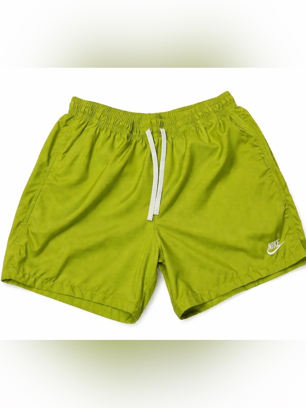 NIKE MEN GREEN WOVEN FLOW LINED SHORT PANTS.SIZE-LARGE.